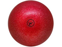 Мяч для художественной гимнастики GO DO. Диаметр 19 см. Цвет: красный с глиттером. - фото 10717