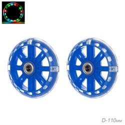 Комплект опорных колес без кронштейна, подшипник, полиуретановые светящиеся колеса/Синий 2шт - фото 23954