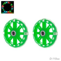 Комплект опорных колес без кронштейна, подшипник, полиуретановые светящиеся колеса/Зеленый 2шт - фото 24533