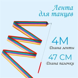 Лента для танцев, длина 4 м, цвет радужный   9632923 9632923 - фото 31605