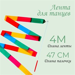 Лента для танцев, длина 4 м, многоцветная   9632925 9632925 - фото 31606