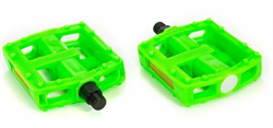 Педали пластиковые, платформа 104x95мм, ось 9/16", лайм, инд.уп. Vinca Sport VP 855 lime - фото 34687