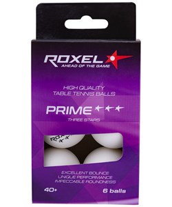 Мяч н/т Roxel 3* Prime, белый (6шт.) uKq5u2R4gwvY8k2dPdFCF1 - фото 36509