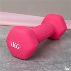 Гантель неопреновая Woohooo Warm Up / WU-1Р / 1 кг / розовый 746278