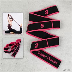 Ремень эластичный для йоги Woohooo Yoga Belt / 8 петель/ розовый 745455 - фото 37956