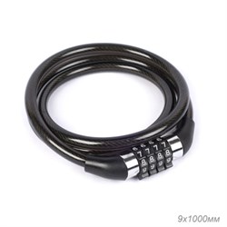 Замок тросовый кодовый COMIRON J01-9x1000, 4 разряда, 9х1000мм, сменный код, вес 150 гр 747490