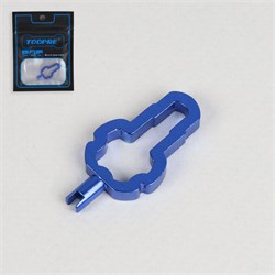 Съемник для ниппелей TOOPRE универсальный 4в1, анодированный CNC алюминий, удобен для сервиса бескамерных колёс, синий. 740662