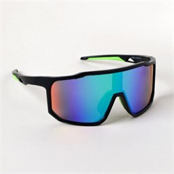 Очки спортивные солнцезащитные KRYPTON. ударопрочные. Линза- Зеркальная. Материалы: PC+ Silicone мягкая накладка на нос. Черный /уп 50/ (10702070/270525/5178362, Китай) 743786