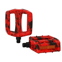Педаль BMX COMIRON MX-P657, 9/16 резьба, PP корпус, сталь. подшипник, 108х98мм, с рефлектором, W/T print black-red 756239