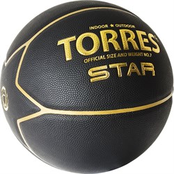 Мяч баск. TORRES Star, B32317, р.7, 7 панел.,ПУ-композит, нейлон. корд, бут.кам., черно-золотой jJllBczHgLZKrugKU7Cls0