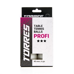 Мяч для наст. тенниса TORRES Profi 3*, TT23012, диам. 40+мм, упак. 6 шт, белый t8-o5XiMjPyaQMvJ4xWw71