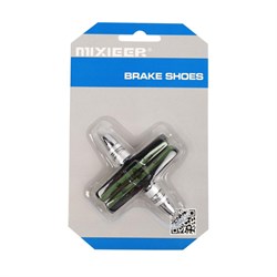 Колодки COMIRON MX-BS128 для V-brake, 70MM, чёрные/зеленые, с креплением, 1 пара 751259