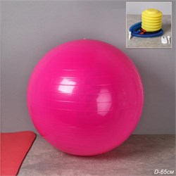 Мяч гимнастический 65см / FB65-PN / насос + игла / Розовый 744919