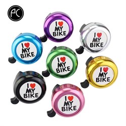 Звонок для велосипеда с зеркалом "I love my bike", алюминий/пластик - фото 6575