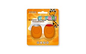 Фонари TRIX Safari детские, комплект передний задний, 2 диода, 3 режима, силикон, оранжевые (20/100)