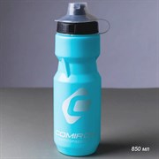 Бутылка для воды COMIRON "Advance" с пылевой крышкой и одноцветным принтом. Голубая. 850 мл