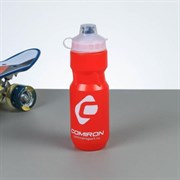 Бутылка для воды COMIRON "Advance" с пылевой крышкой и одноцветным принтом. Красная. 710 мл