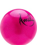 Мяч для х/г Amely AGB-203 19 см, розовый, с насыщенными блестками