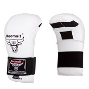 Спарринговые перчатки для карате RKM-260 ПУ белые (M)