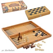 Игра настольная 3 в 1: нарды, шахматы, шашки / 341-162 136444