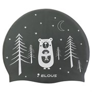 Шапочка для плавания Elous детская EL008, силиконовая, медвеженок