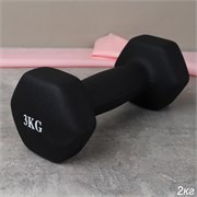 Гантель неопреновая Woohooo Warm Up / WU-3В / 3 кг / черный 746283
