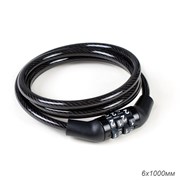 Замок тросовый кодовый KRYPTON, 4 разряда, 6х1000мм, заводской код, вес 120 гр 749647