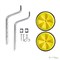 Комплект опорных колес с кронштейнами универсальный 11"-20" пластиковые колеса Желтый - фото 21684