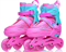Роликовые коньки раздвижные Oushen, розовые - фото 22616
